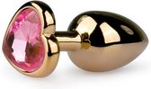 Metalen buttplug met roze hartje - Dildo - Buttpluggen - Goud - Discreet verpakt en bezorgd