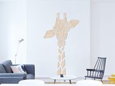 HOUTEN WANDDECORATIE / WOODEN WALL DECORATION - GEOMETRISCHE MUURDECORATIE / GEOMETRIC WALL ART - GIRAF / GIRAFFE - 41 x 70cm - LICHT HOUT / NATURAL WOOD - ORIGAMI DESIGN WANDFIGUU