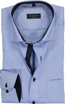 ETERNA comfort fit overhemd - fijn Oxford heren overhemd - lichtblauw (blauw gestipt contrast) - Strijkvrij - Boordmaat: 43