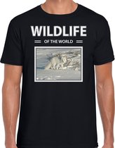 Dieren foto t-shirt Sneeuwvos - zwart - heren - wildlife of the world - cadeau shirt Sneeuwvossen liefhebber 2XL