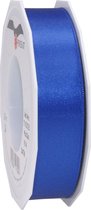 1x Luxe Hobby/decoratie blauwe satijnen sierlinten 2,5 cm/25 mm x 25 meter- Luxe kwaliteit - Cadeaulint satijnlint/ribbon