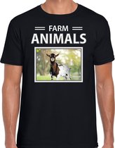 Dieren foto t-shirt Geit - zwart - heren - farm animals - cadeau shirt Geiten liefhebber XL