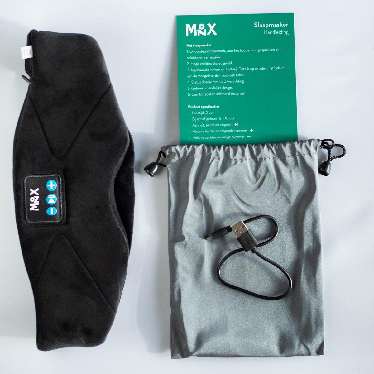 Monx Slaapmasker met bluetooth - Sleeping Headphone - Zwart — afbeelding 8