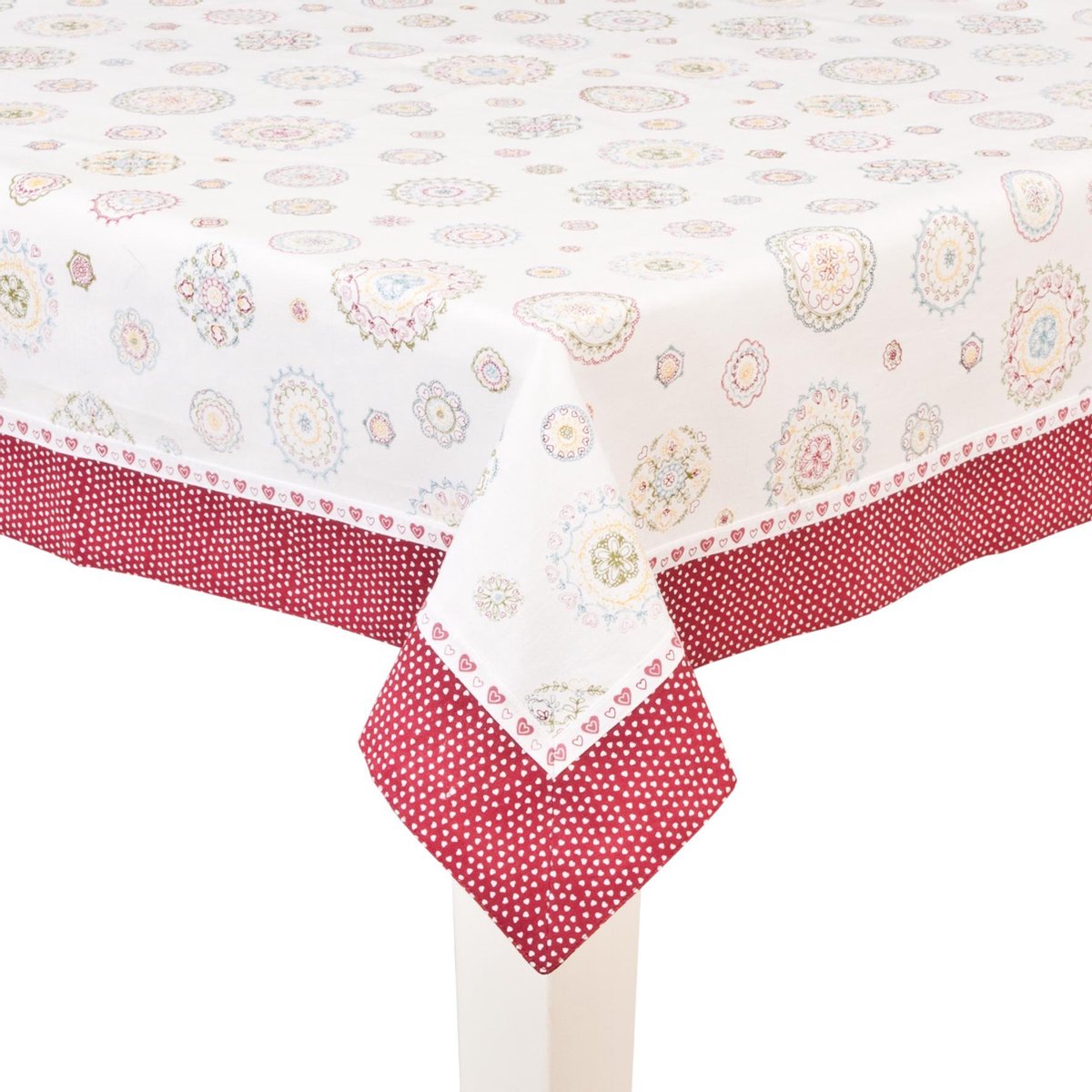 Clayre & Eef Katoenen 130 x 180 Tafelkleed rood - HAH03
