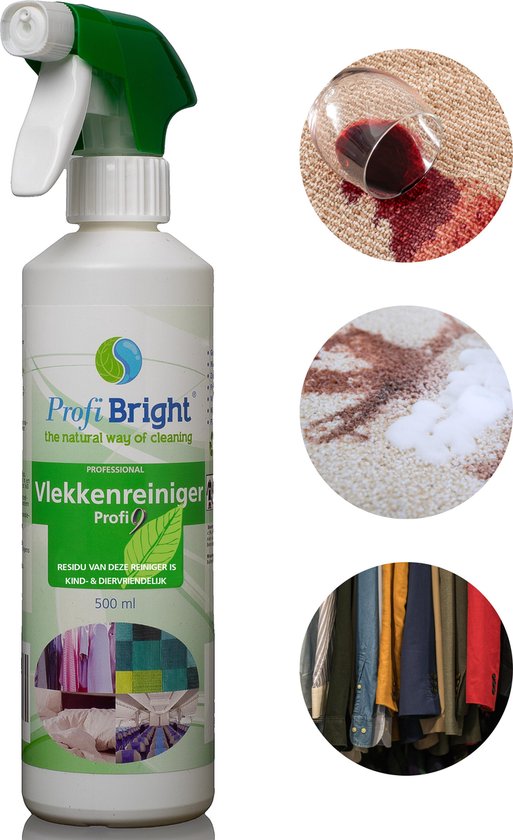 ProfiBright Consument - Vlekkereiniger Profi9 - Textielreiniger - Vlek verwijderaar - Vlekweg - kant & klaar - Dierproefvrij - 500 ml