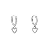 Lief Hartje Verguld Oorbellen - 14 K Vergulde - Dames Sieraden - Zilver