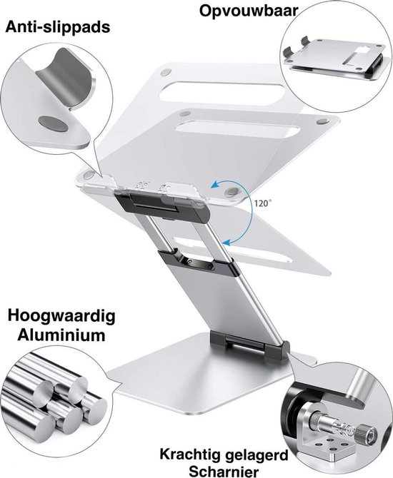Support pivotant réglable pour ordinateur portable, support ergonomique  rotatif à 360° en aluminium pour ordinateur portable, support pour tablette  et
