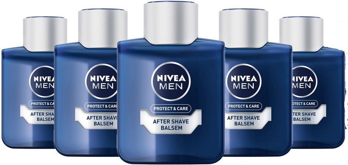 Nivea Men Aftershave Balsem - Protect & Care - 5 x 100 ml - Voordeelverpakking