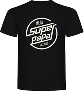 T-Shirt - Casual T-Shirt - Fun T-Shirt - Fun Tekst - Lifestyle T-Shirt - Mood - Papa - Vaderdag - Mijn Super Papa Fixt Alles! - Zwart - L