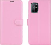 OnePlus 8T Hoesje - Mobigear - Classic Serie - Kunstlederen Bookcase - Roze - Hoesje Geschikt Voor OnePlus 8T