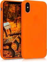 kwmobile telefoonhoesje geschikt voor Apple iPhone XS - Hoesje voor smartphone - Back cover in neon oranje