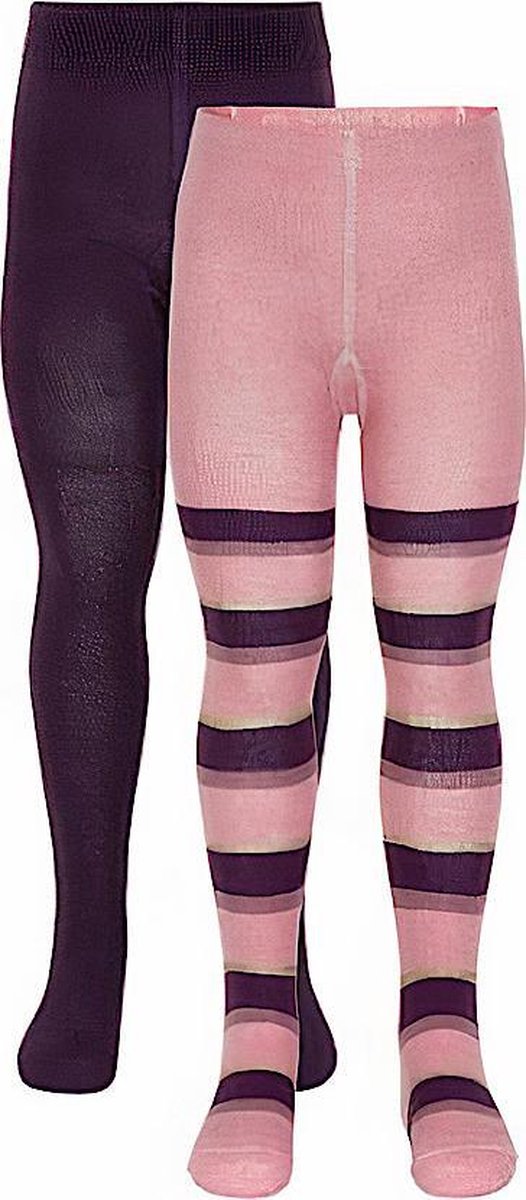 Minymo Leggings Meisjes Katoen Roze/paars 2 Stuks Mt 68-74
