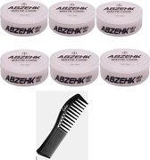 Abzehk hairwax Matte Look  6 stuks 150ml+ Gratis Wax Styling Comb