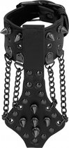 Ouch! Skulls and Bones - Bracelet with Spikes and Chains - Black