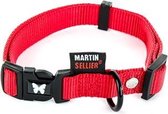 Martin sellier halsband nylon rood verstelbaar - 20 mmx40-55 cm - 1 stuks