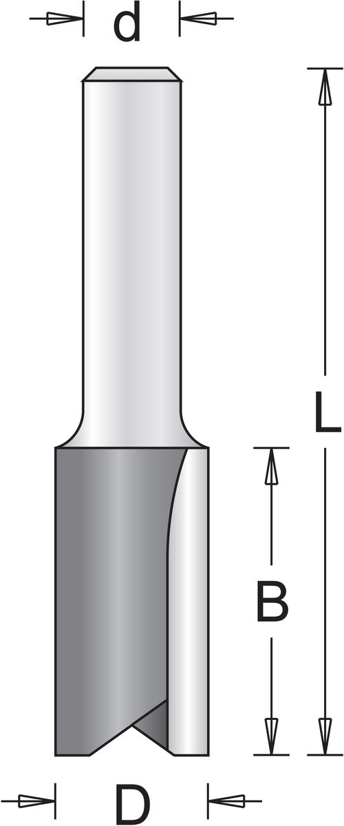 HiKOKI 754052 Groeffrees met 2 snijkanten - 4 x 11 x 51mm - schacht 8mm (1st)
