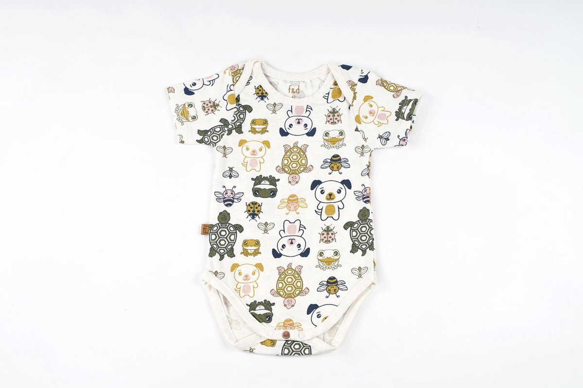Frogs and Dogs - Romper Friends Off - Wit - Maat 62 - Jongens, Meisjes