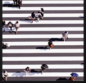 Schilderij - zebrapad - Collectie rhythm of the city - Forex met zwarte lijst - 74x74cm