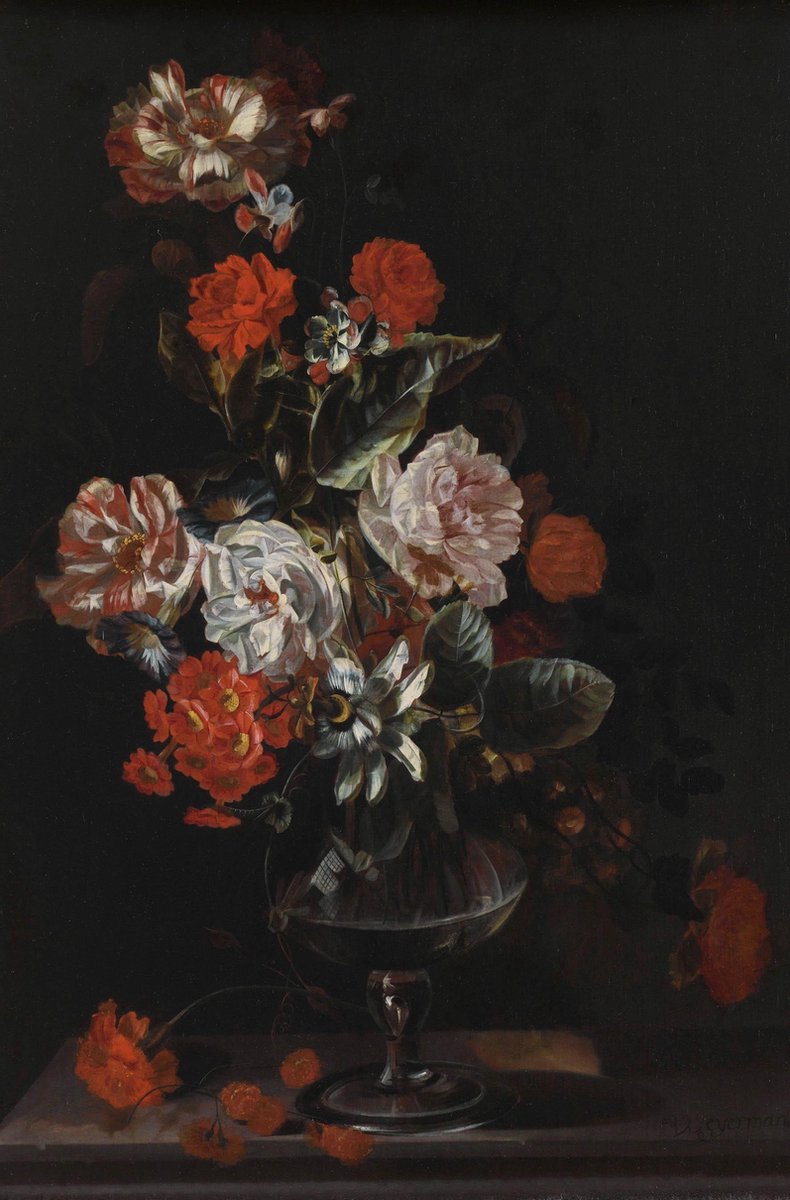 Schilderij - stilleven bloemen - Collectie dutch masters - Dibond wit - 98x148cm