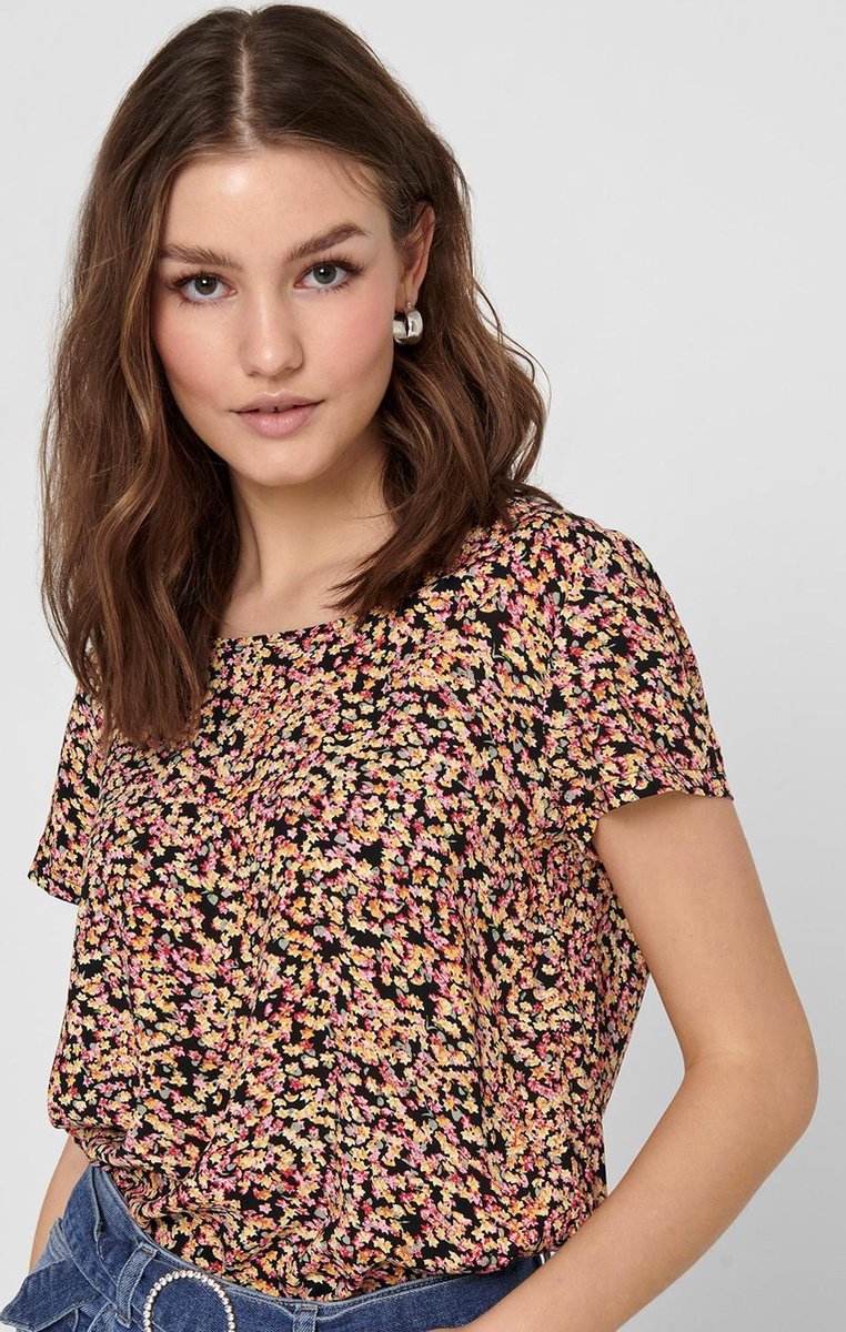 ONLY ONLFIRST ONE LIFE SS AOP TOP NOOS WVN Dames T-Shirt - Maat 38