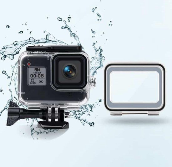 45 m waterdichte hoes + touch-achterkant voor GoPro HERO8 zwart