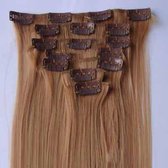Clip in hair extensions 7 set straight blond - 27#