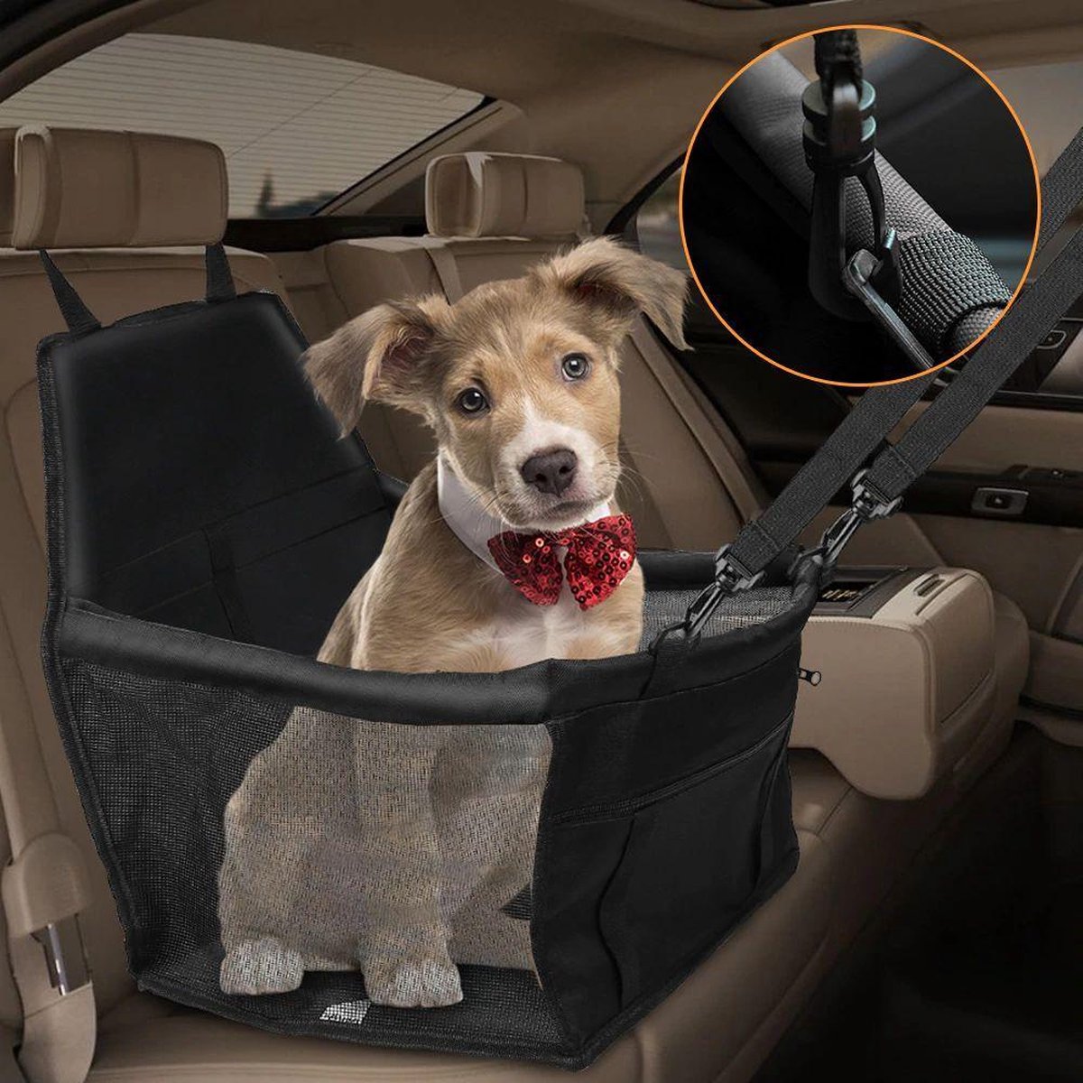 Luxe honden autostoel Opvouwbaar Autostoel Hond |Hondenzitje auto | honden autostoel |Bench| Veilig onderweg | Hondenzitje | Autobench voor hond |Puppyzitje | Hondenmand |Puppy Bench – foto 7