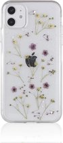 Casies Apple iPhone 7/ 8/ SE 2020 gedroogde bloemen hoesje - Dried flower case - Soft case TPU droogbloemen - transparant