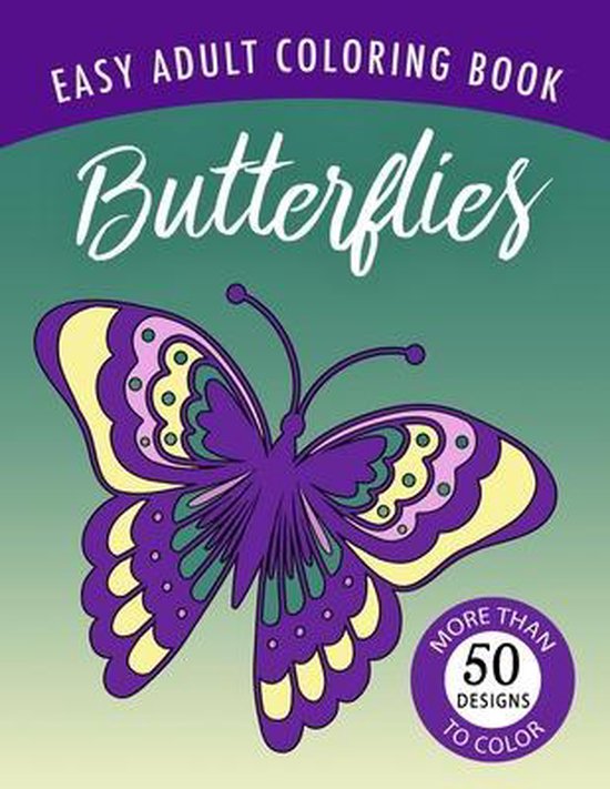 Easy Adult Coloring Books- Butterflies - cover