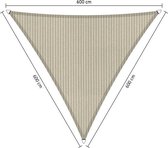 Shadow Comfort® Gelijkzijdige driehoek schaduwdoek - UV Bestendig - Zonnedoek - 600 x 600 x 600 CM - Sahara Sand