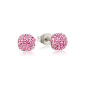 My Bendel zilveren oorknopjes met roze stenen - Zilveren oorbellen met roze stenen - Met luxe cadeauverpakking