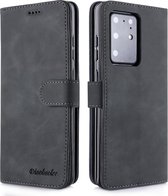 Voor Galaxy S20 + Diaobaolee Pure Fresh Grain horizontale flip lederen tas met houder en kaartsleuven (zwart)