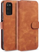 Voor Huawei Honor V30 DG.MING Retro Oil Side Horizontal Flip Case met houder & kaartsleuven & portemonnee (bruin)