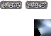 2 STKS DC 12 V 6 W 400 LM 6000 K Tri-circulaire Auto DRL Dagrijverlichting Wit Licht Lamp, kabel Lengte: 50 cm
