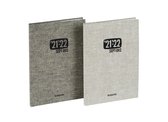 Brepols Schoolagenda 2021-2022 - Week Notes Tessuto - Lichtgrijs - Natuurlinnenlook - 14,8 x 21 cm
