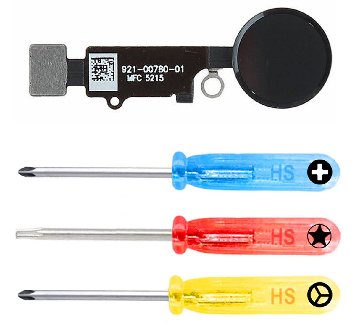 MMOBIEL Home Button voor iPhone SE 2020 / 8 / 8 Plus / 7 / 7 Plus (ZWART) - inclusief Reparatie Tools