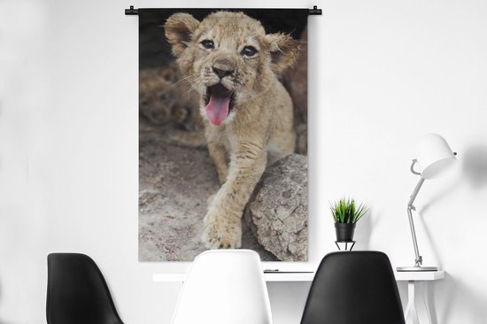 Tapisserie Lions - Cub Tapisserie coton 90x135 cm - Tapisserie avec photo