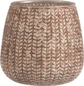 J-Line T-Lichthouder Gebreid Patr Glas Bruin Small