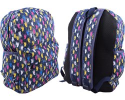 Qixiang Gekleurde Voetjes Rugzak Rugtas School Tas 6+ Jeans Blauw
