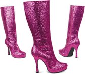 Glitter laarzen roze.