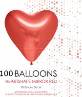100 Chrome harten  ballonnen rood.