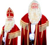 Witbaard TV yakhaar Sinterklaas baardset  wit 4-delig