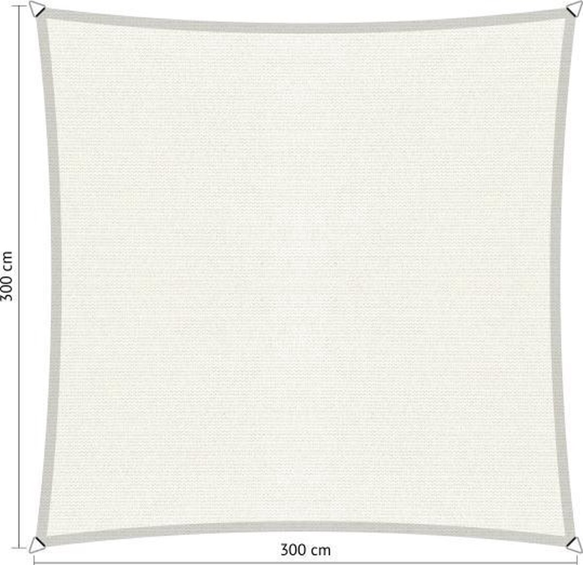 Shadow Comfort® Vierkantige schaduwdoek - UV Bestendig - Schaduwdoek vierkant - Zonnedoek - 300 x 300 CM - Arctic White