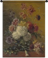 Wandkleed GJJ Van Os - Stilleven met bloemen - Schilderij van GJJ Van Os Wandkleed katoen 120x160 cm - Wandtapijt met foto XXL / Groot formaat!