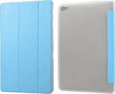 Silk Texture Horizontale Flip Leather Case met Three-Folding Holder voor Huawei M5 Lite 10.1 (Sky Blue)