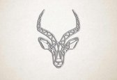 Line Art - Antelope - M - 80x60cm - EssenhoutWit - geometrische wanddecoratie