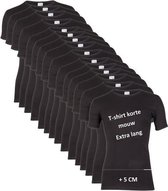 Beeren 10-Pack Extra lange heren T-shirts met V-hals M3000 Zwart maat M