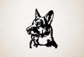 Wanddecoratie - Hond - Duitse Herder 3 - S - 57x45cm - Zwart - muurdecoratie - Line Art