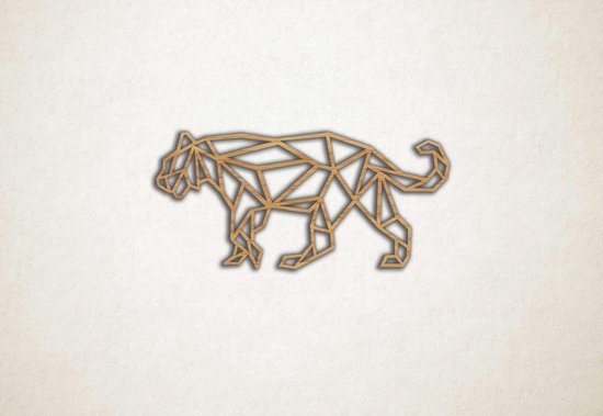 Décoration murale - Walking lion - M - 41x90cm - Chêne - décoration murale - Line Art