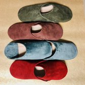 Marokkaanse babouche, handgemaakte, suede huisslippers, grijsblauw, comfortabel, maat 39